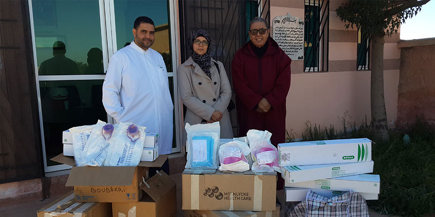 Intervenants réception des dons au Maroc